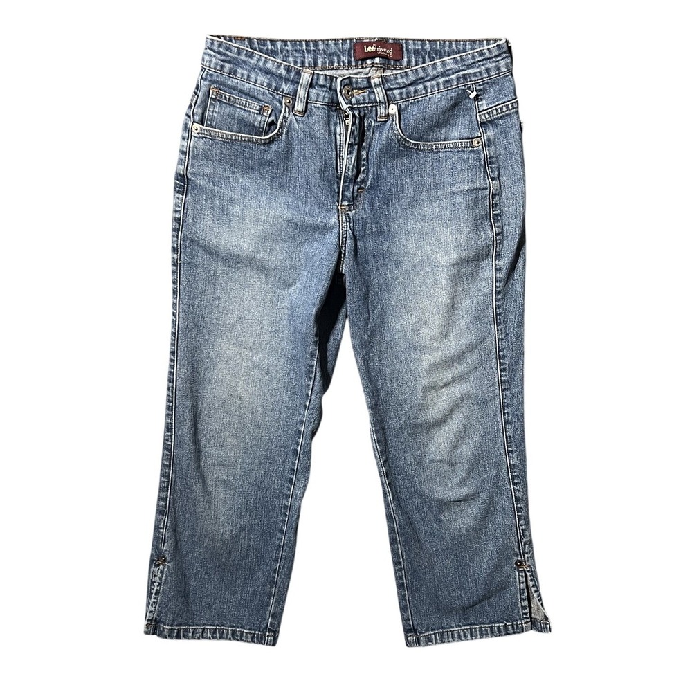Lee Riveted Ultimate 5 Women's Size 6 M Blue Denim Cropped Capri Jeans Stretch